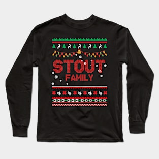 Stout Family Christmas, Name Xmas , Merry Christmas, Name , Birthday, Middle name Long Sleeve T-Shirt